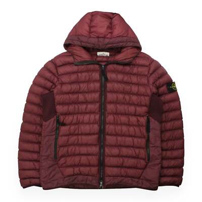 Garment Dyed Stone Island Red Puffer Jacket Stone Island Garment