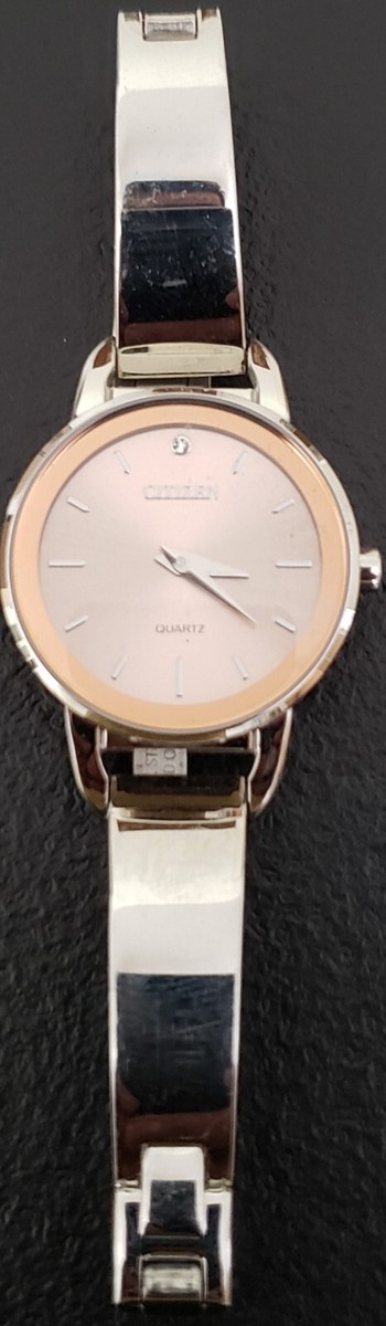 Citizen EZ6370-56X Silver Tone Rose Gold Tone Dial Women display picture 1