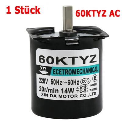 1 Stück Synchronmotor 60KTYZ AC 220V 110V 2,5-110 U/min CW/CCW Getriebemotor 14W