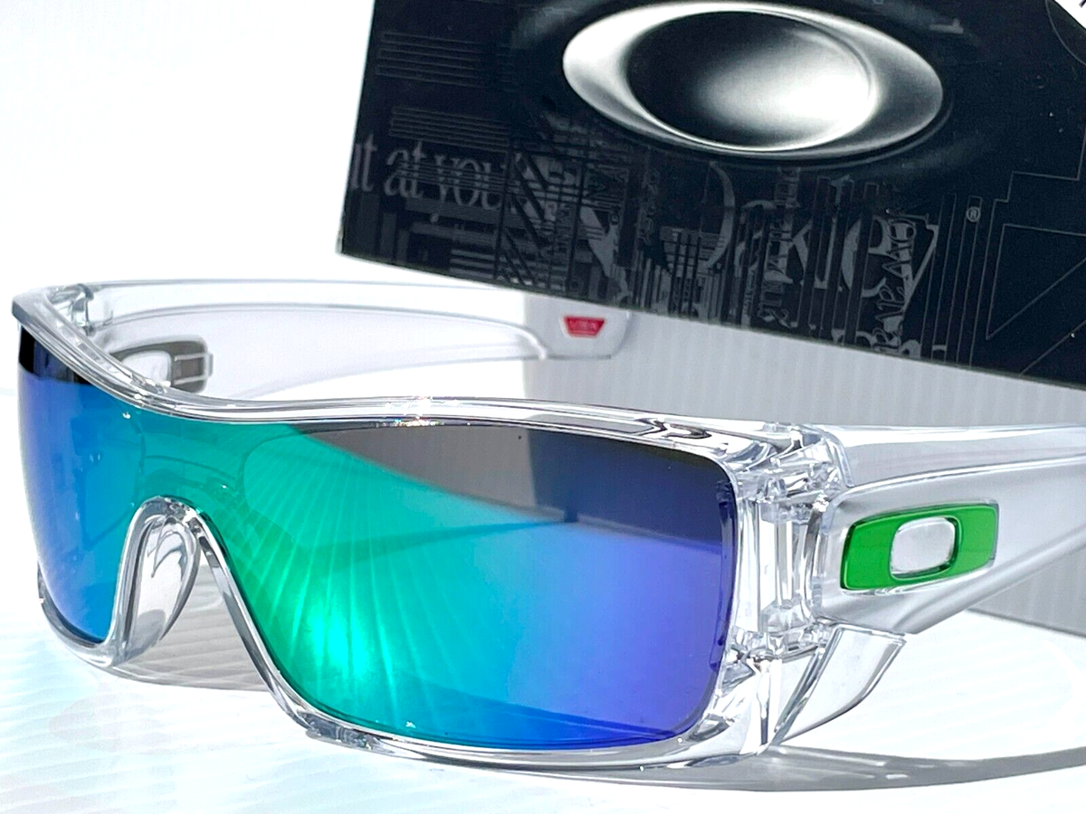 NEW Oakley BATWOLF Clear Green Icon POLARIZED Galaxy Jade Mirror Sunglass  9101