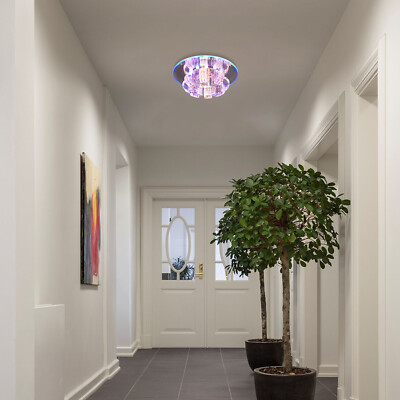 Modern K9 Crystal LED Ceiling Lamp Flush Mount Chandelier For Corridor Light 7''