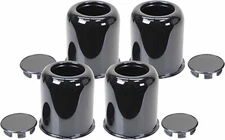 LIBRA Trailer Wheel Center Caps 3.19" Stainless Steel Black ,Set 4-27072