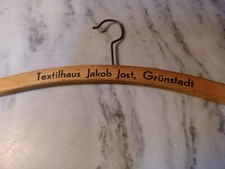 Vintage Antique Wooden Clothing Hanger Textilhaus Jakob Jost Grunstadt