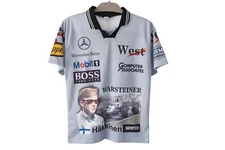 Vintage Mercedes McLaren Mika Hakkinen Formula 1 Jersey T-Shirt Size Women's S