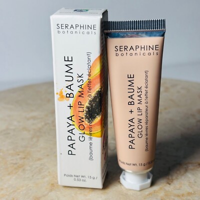 New Seraphine Botanicals Glow Lip Mask PAPAYA + BAUME 15g Full Size