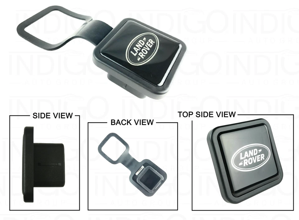 Land Range Rover Sport Velar LR3 LR4 2" Enganche de remolque Enchufe Cubierta Cordón Negro Logo Foto 2 de 2