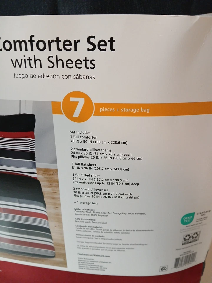 Juego de edredón Mainstays con sábanas tamaño completo (7 piezas) Foto 3 de 4