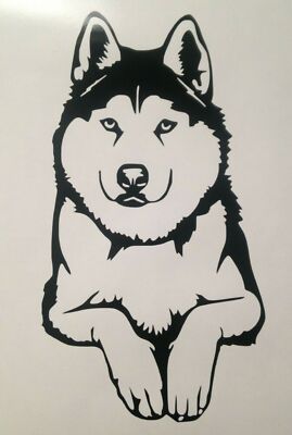 1x Wolf Husky Hund Aufkleber Vinyl Sticker Glas Handwerk Fenster Auto Van 4x6,5 Zoll