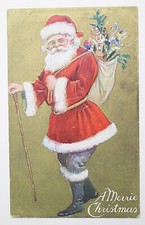 Christmas Santa Claus PostCard Circa 1910s Made in USA Merry Christmas Card #121