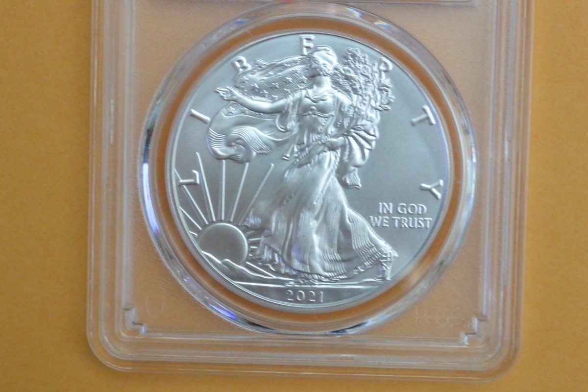 2021 $1 American Silver Eagle 1oz PCGS MS70 First Strike Thomas