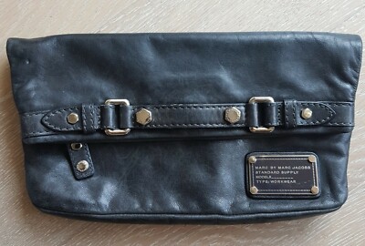 Marc By Marc Jacobs Standard Supply Black leather foldover Clutch Purse Bag