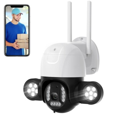 Toguard AP15 3MP PTZ WiFi Security Camera Outdoor Wireless Floodlights - [LN] 