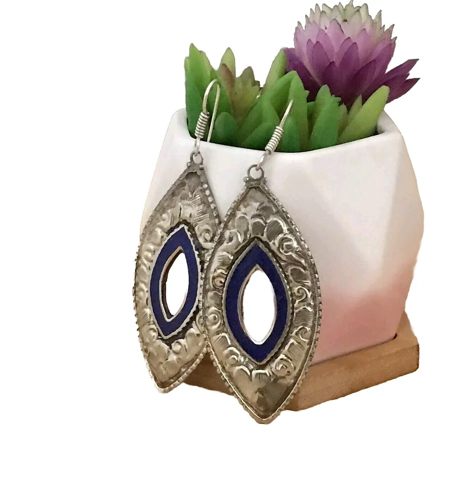 Pendiente tibetano lapislázuli vintage Foto 3 de 3