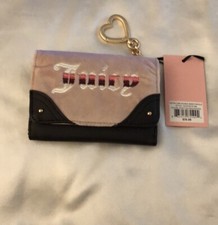 Juicy Couture Retro Vibe Dusty Blush Chocolate Double Sided Trifold Wallet NWT