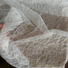 Premium Floral Lace Embroidered Petal Netting Fabric For Bridal Gown Dance Prom
