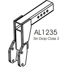 AL1235U Class III Hitch 5" Drop Adapter for Harmar Mobility outside carrier Lift