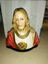 Beautifull  Jesus Crist bust chalk walk Religious item.