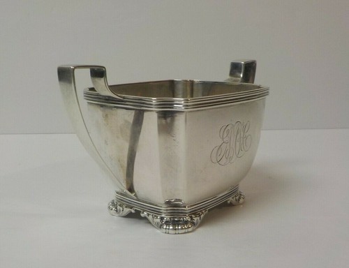 Whiting Mfg. Co. Sterling Silver Open Sugar Bowl, Monogram "E N H" - Picture 4 of 9