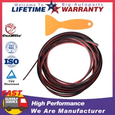 5M Line Car Van Interior Decor Red Point Edge Gap Door Panel Accessories Molding