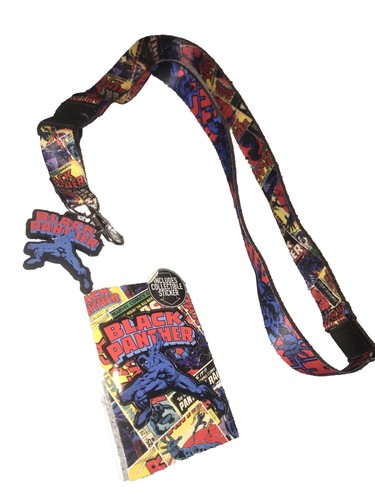 BLACK PANTHER Lanyard With Collectible Sticker (BRAND NEW) Marvel MCU