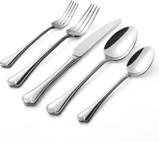 Silverware Set, 20 Piece 18/10 Stainless Steel Flatware Set of 4