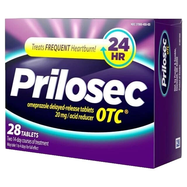 Tablet Prilosec OTC over-the-counter digestión y náuseas Medicina