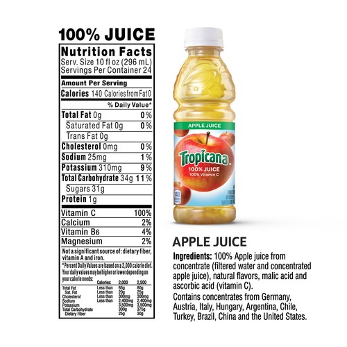 (24 Pack) Tropicana 100% Juice with Rich Vitamins, 3 Flavor Mixers, 10 Fl Oz - Picture 6 of 8