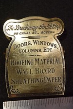 Antique Advertising Paper Clip The Brockway Smith Corp. 98 Canal Street Boston 