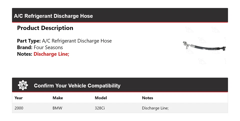 Manguera de descarga de refrigerante aire acondicionado BMW 328Ci 2000 4 estaciones Foto 2 de 4