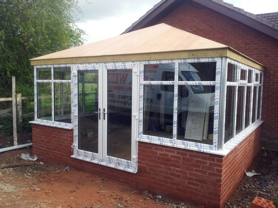 4m x 4m uPVC Edwardian Conservatory with a tiled solid roof Supplied ...