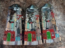 Set Of 3 Bath  Body Works Christmas Metal Soap Pump Sleeve Covers. Lot Of Three