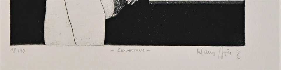 Klaus Böttger/Erwartung/Radierung - Aquatinta/1969/nur 40 Exemplare/handsigniert - Bild 2 von 4