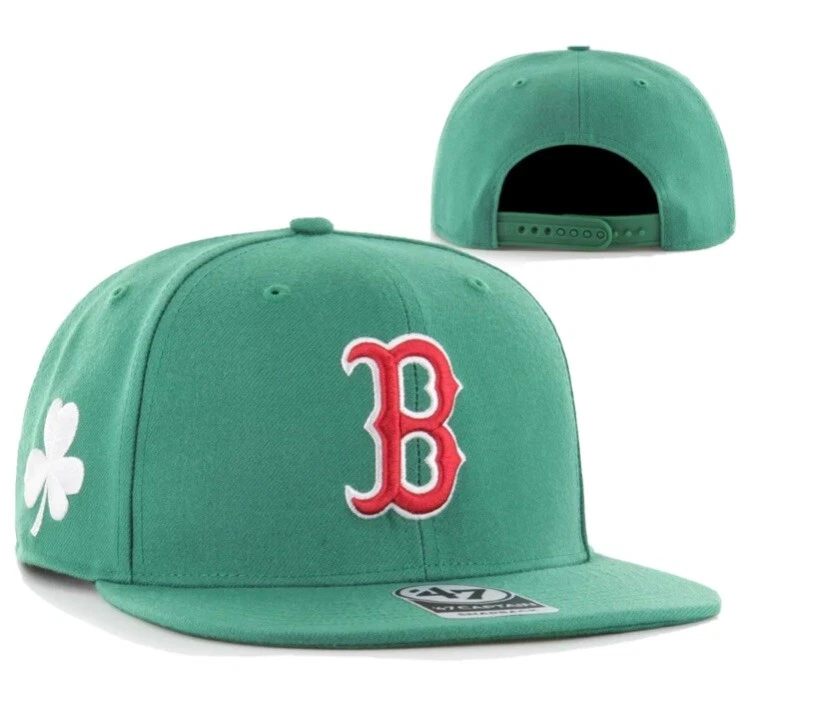 NEW BOSTON RED SOX ST PATRICKS DAY GREEN SHAMROCK HAT CAP BY 47