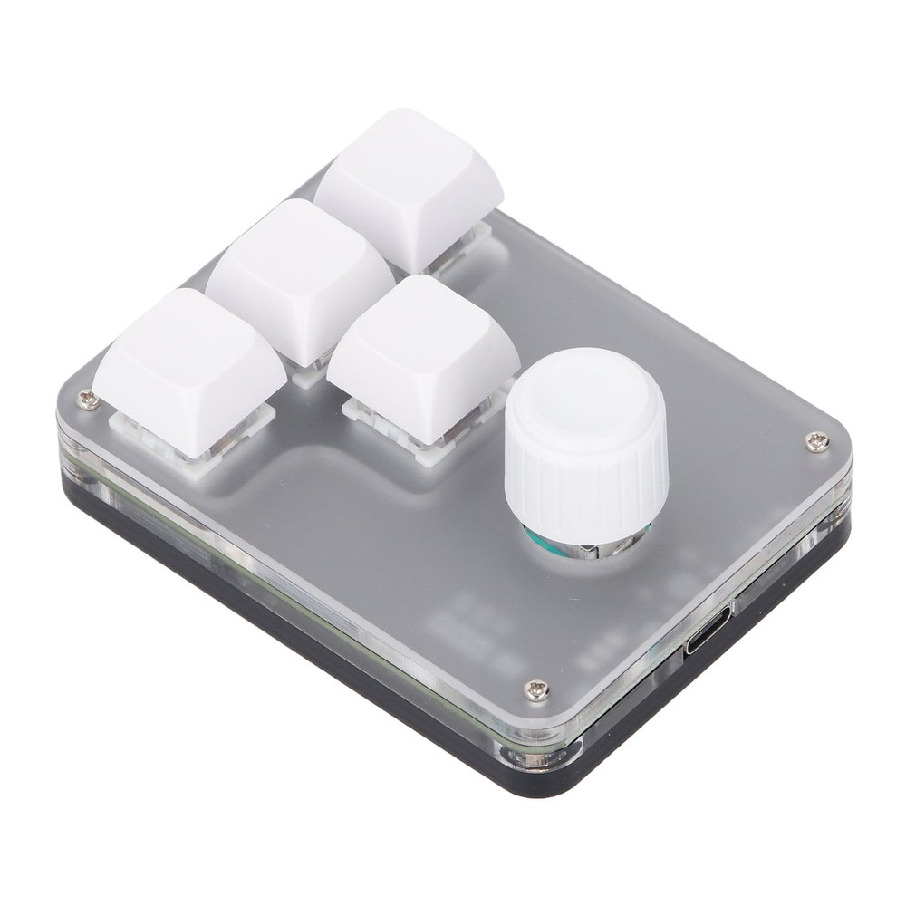 4-Key Programmable Mechanical Keypad with RGB Light and Blue Switch Knob