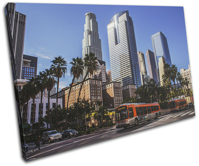 Los Angeles LA Skyscraper  City SINGLE CANVAS WALL ART Picture Print