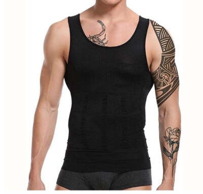Herren Kompressionsshirt zum Verbergen von Gynäkomastie Moobs Body Shaper Vest00