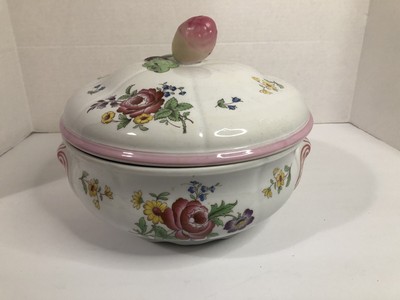 Vintage Spode Marlborough Sprays 12'' Footed Covered Casserole Oven to Tableware
