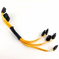 9" Yellow Latching SATA III Straight to Straight 5PCS