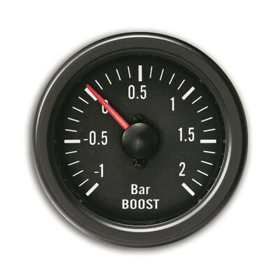 Jom Youngtimer ZusatzInstrument Turbo, Ladedruck Anzeige Instrument 52mm Schwarz