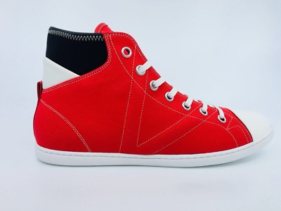 Louis Vuitton Men's Red Canvas Baseball Sneaker Boot size 9.5 US / 8.5 LV