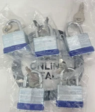 5- Pack 40mm Laminated Pad Locks Keyed the Same Alike- Marked Blue
