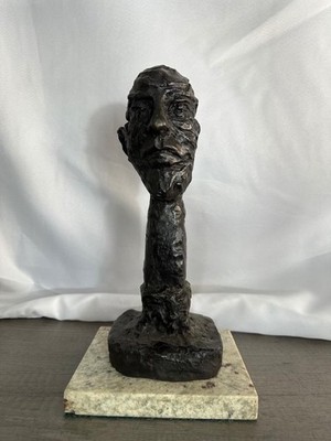 ALBERTO GIACOMETTI BRONZE SCULPTURE '' TETE D HOMME I '' SIGNED AND NUMBERED