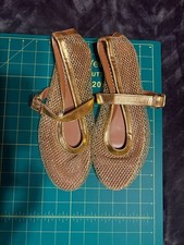 Gold mesh Mary Jane flats
