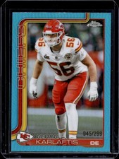 2025 Topps Chrome George Karlaftis Teal Refractor #/299 Chiefs