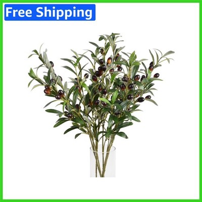 Durable 3-Piece Olive Branch Decoration Stems - Faux Greenery for All Occasions