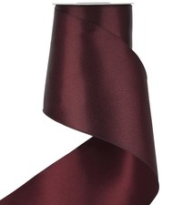 Burgundy Satin Wired Ribbon 4 inch Wide Wine Red Christmas Ribbon for Tree De...