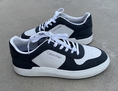 New Calvin Klein Men s Brayton Sneakers Athletic Shoes Size 11.5 Navy & White