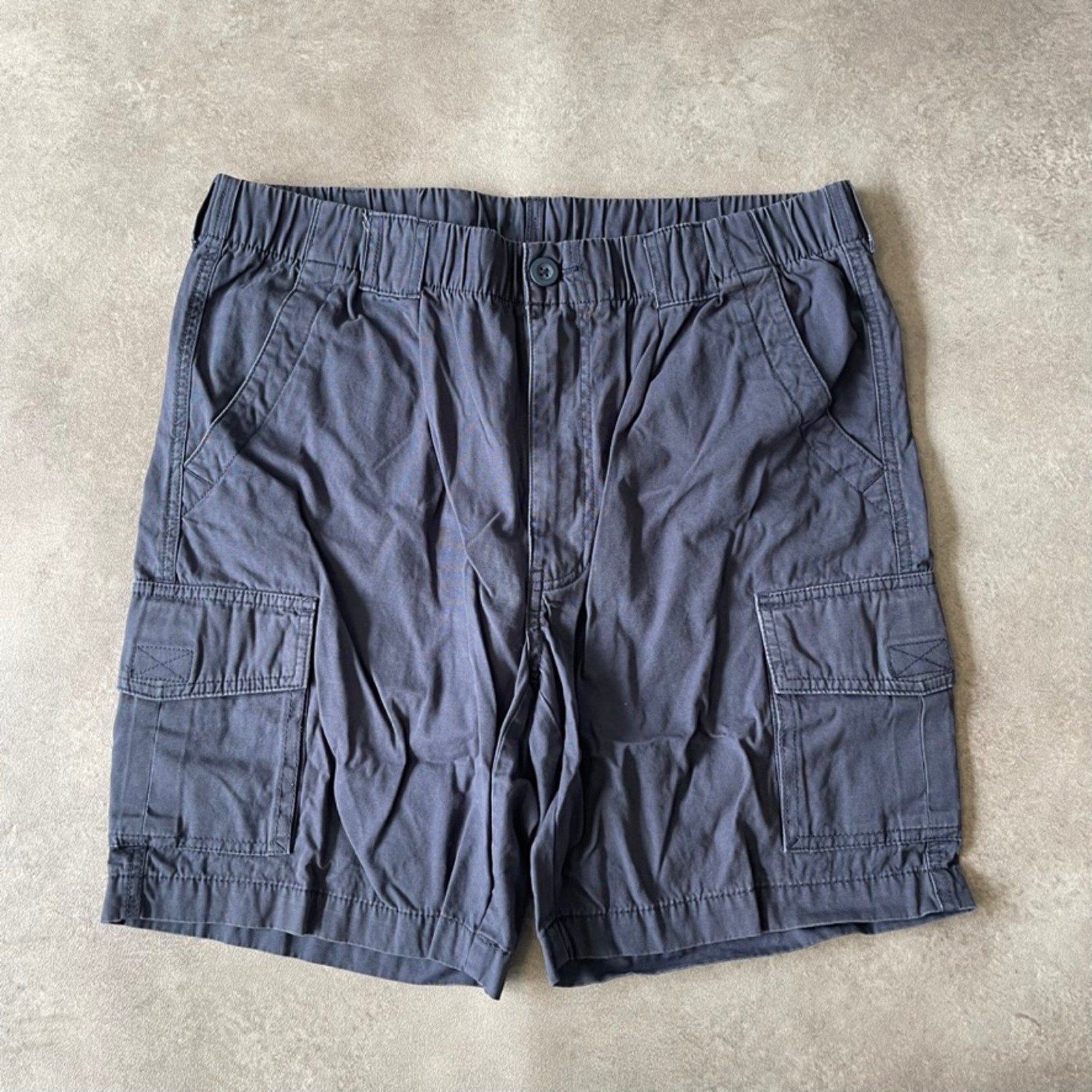 Vintage Cargo Shorts Mens 36" Y2K Relaxed Fit Workwear Bottoms, Grey
