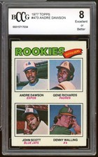 1977 Topps #473 Andre Dawson Rookie Card BGS BCCG 8 Excellent+. rookie card picture