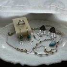 WoW Sterling Silver Lot Vtg 2 Now Southwestern Turquoise Cactus Earring 47 G